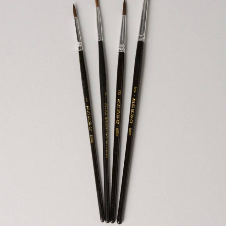 Atlas Brush #1025: 1,3,5,1/4,1/2 Camel Hair Brushes (5)